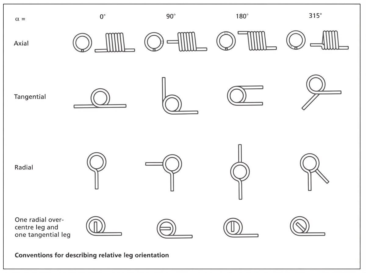 Common Torsion Spring End Configurations, sheet 2