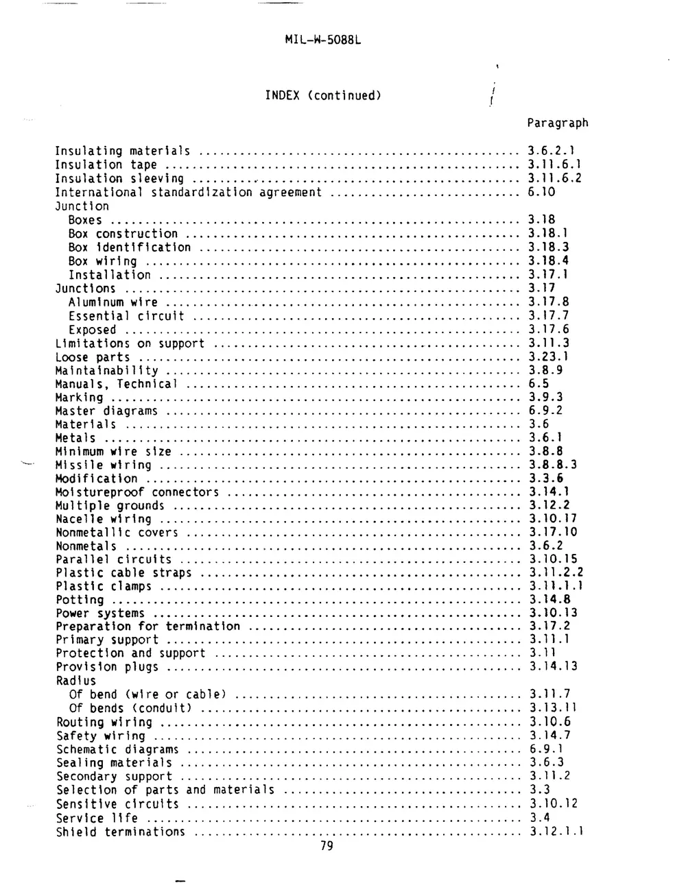 Scan of MIL-W-5088L index, page 79